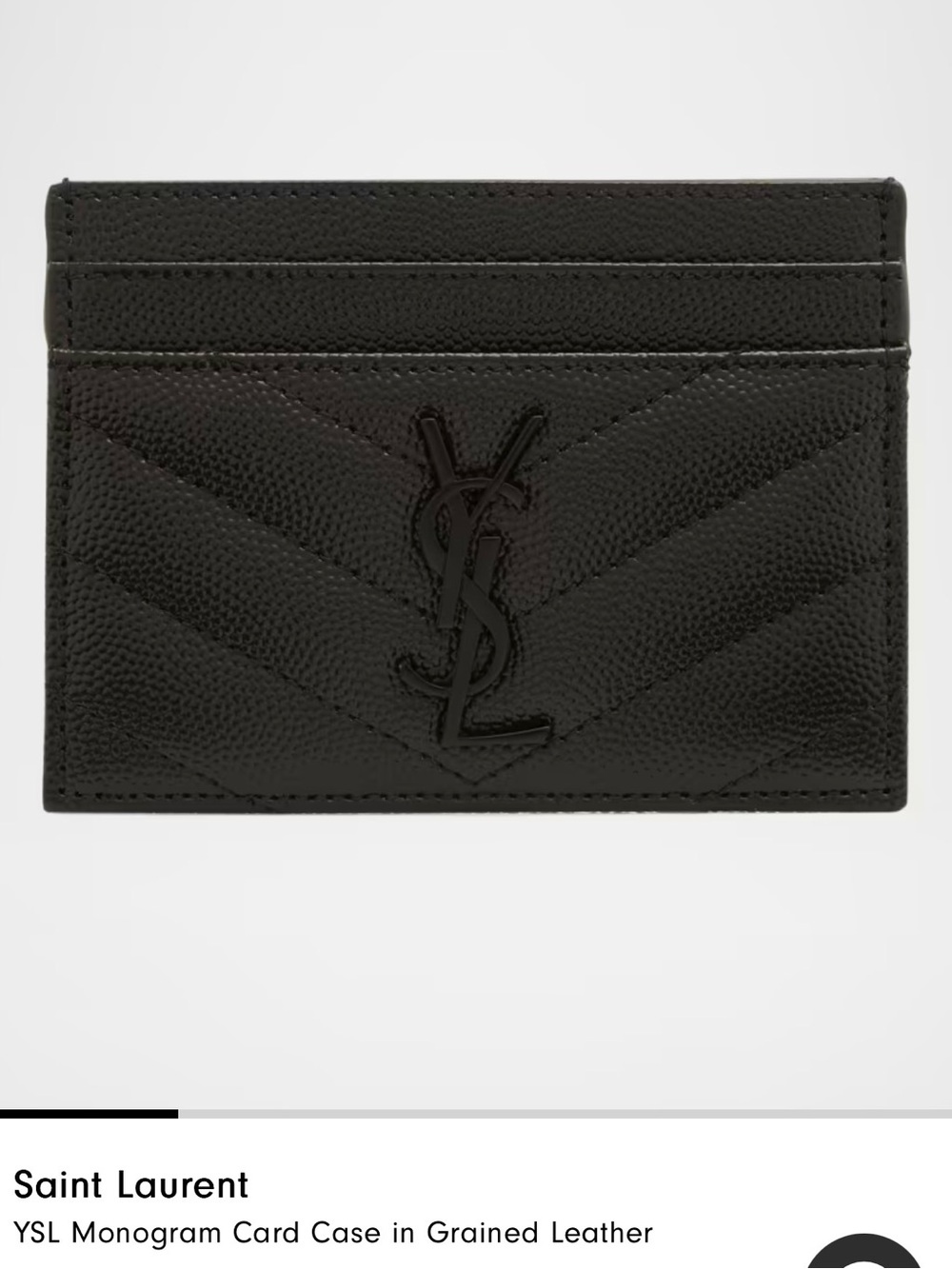 Saint Laurent Black YSL Quilted Card Holder